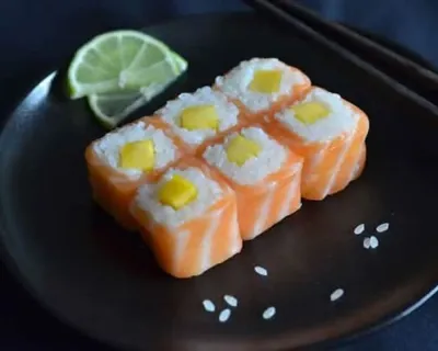  Saumon roll in Mangue - 6 Pièces .
